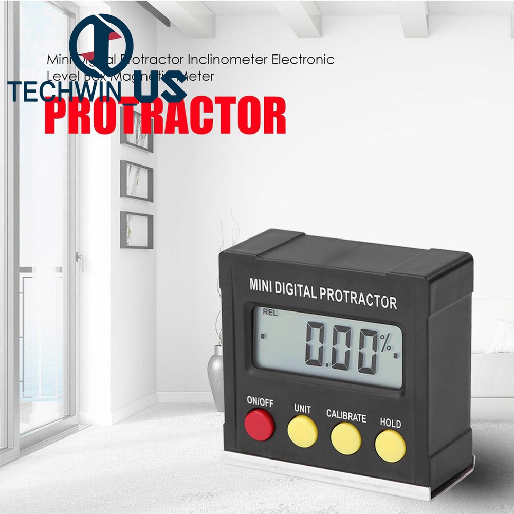 360 Degree Digital Inclinometer Protractor Electronic Level Box Magnetic Base