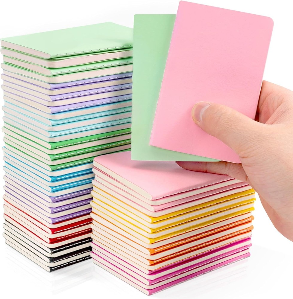 60 Packs Pocket Notebook 2.5" X 4" Mini Notebooks Bulk Thread Stitching Small