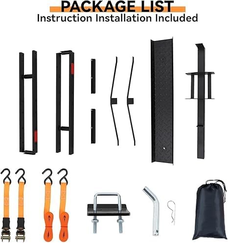 500 LBS Heavy Duty Motorcycle Hitch Carrier Universal Dirt Bike Rack with Ramp