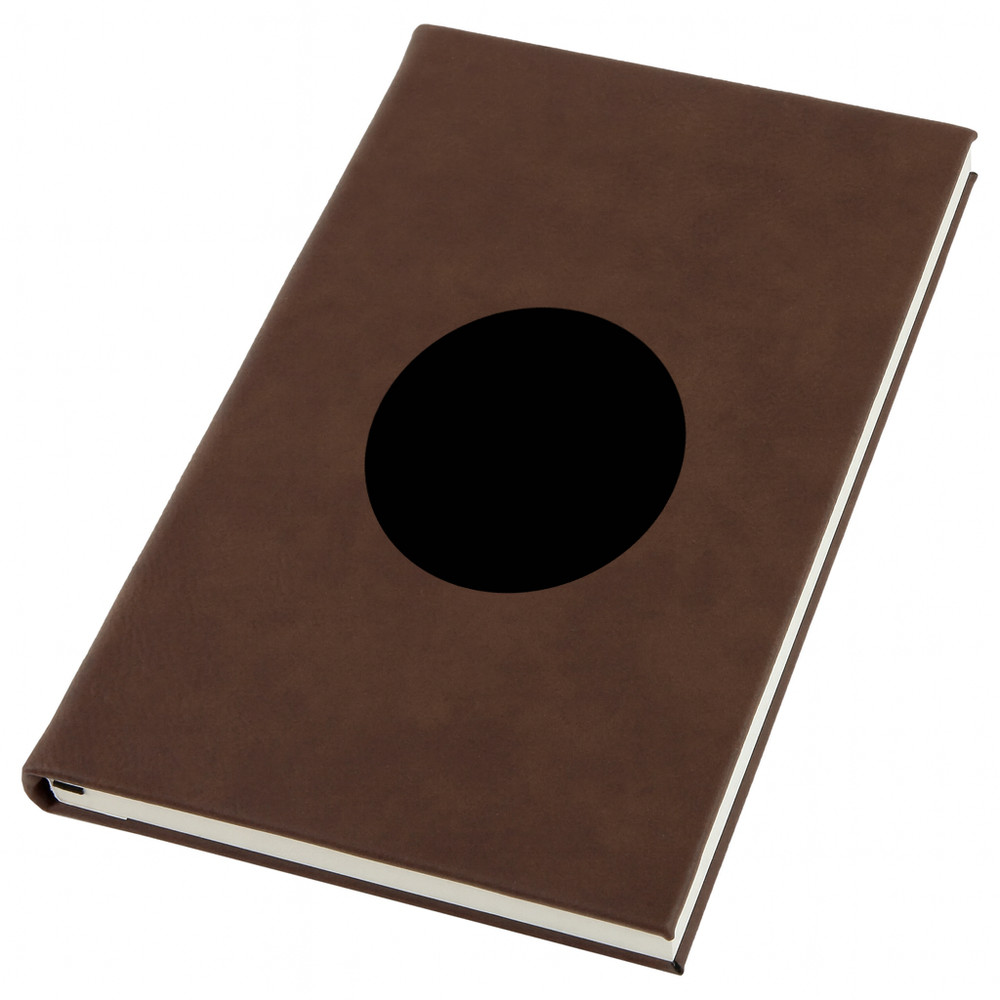 New Moon Engraved Leather Journal, Personal Planner with Lined Pages