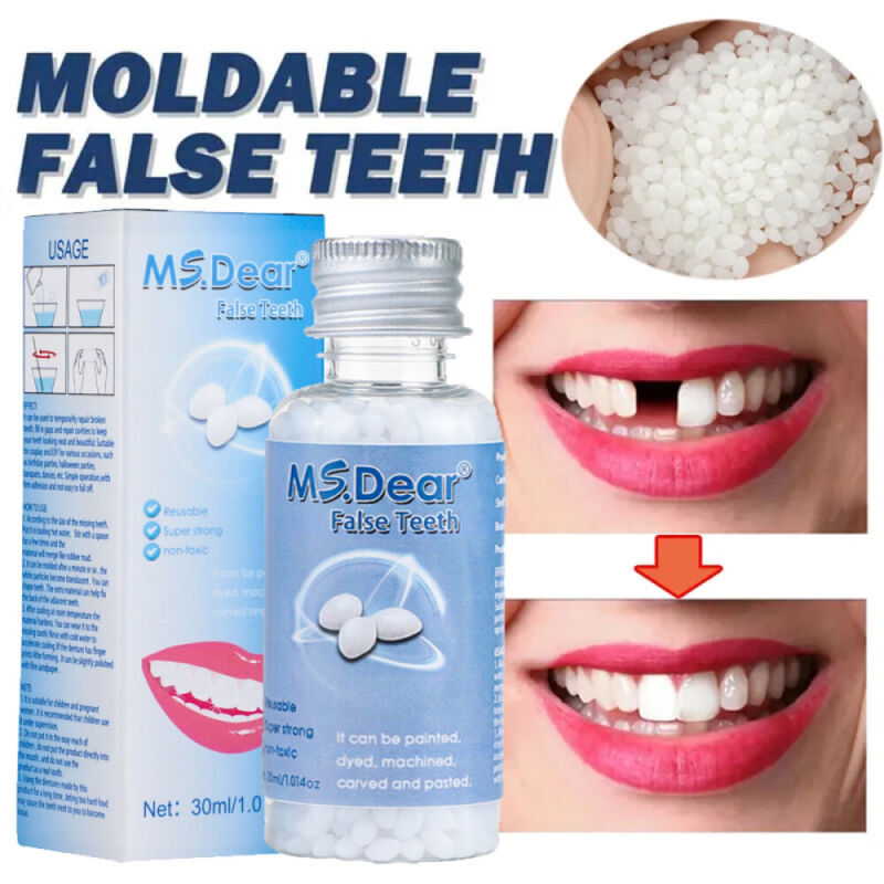False Teeth Solid Glue Temporary Tooth Repair Moldable Fix Broke Gap Teeth 30ml