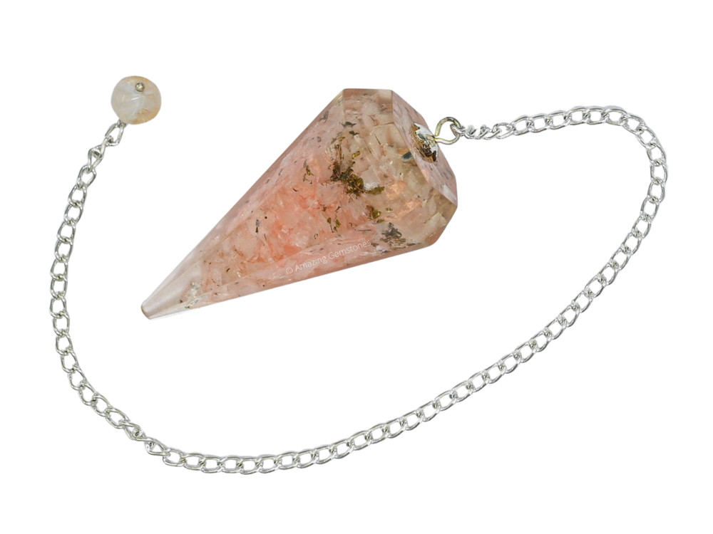 Rose Quartz Orgone Pendulum