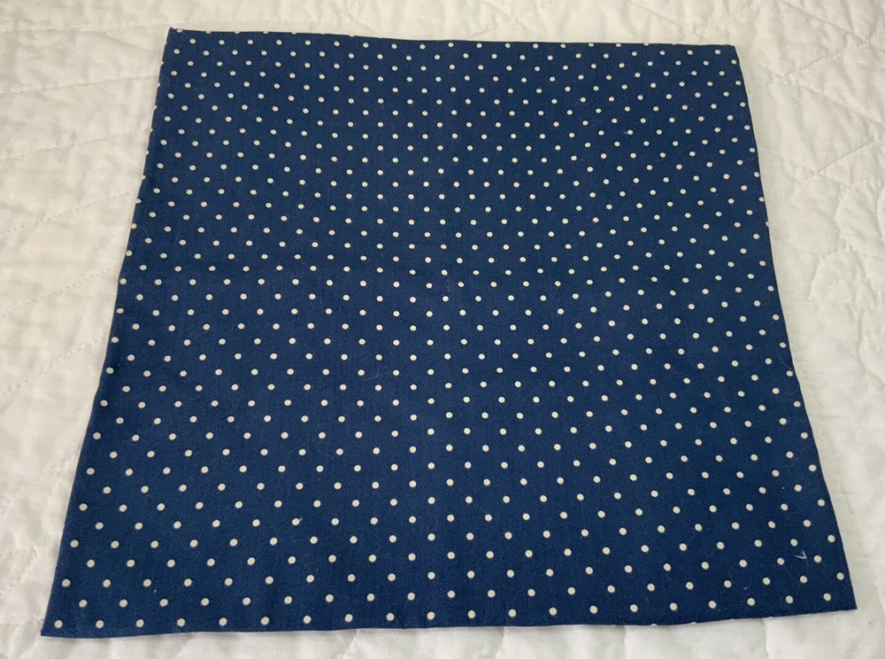 Vintage Patchwork Quilt Table Topper, Triangles, Early 1900’s, Navy, White