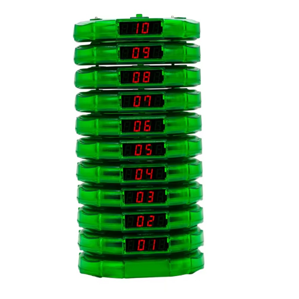 10 Pagers Wireless Restaurant Pager Queue Management Buzzer System with Keyboard