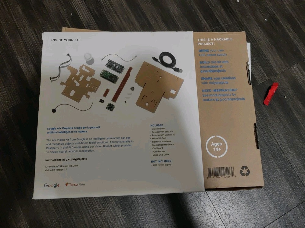 AIY Vision Kit w/ raspberry pi included. tensorflow camera kit