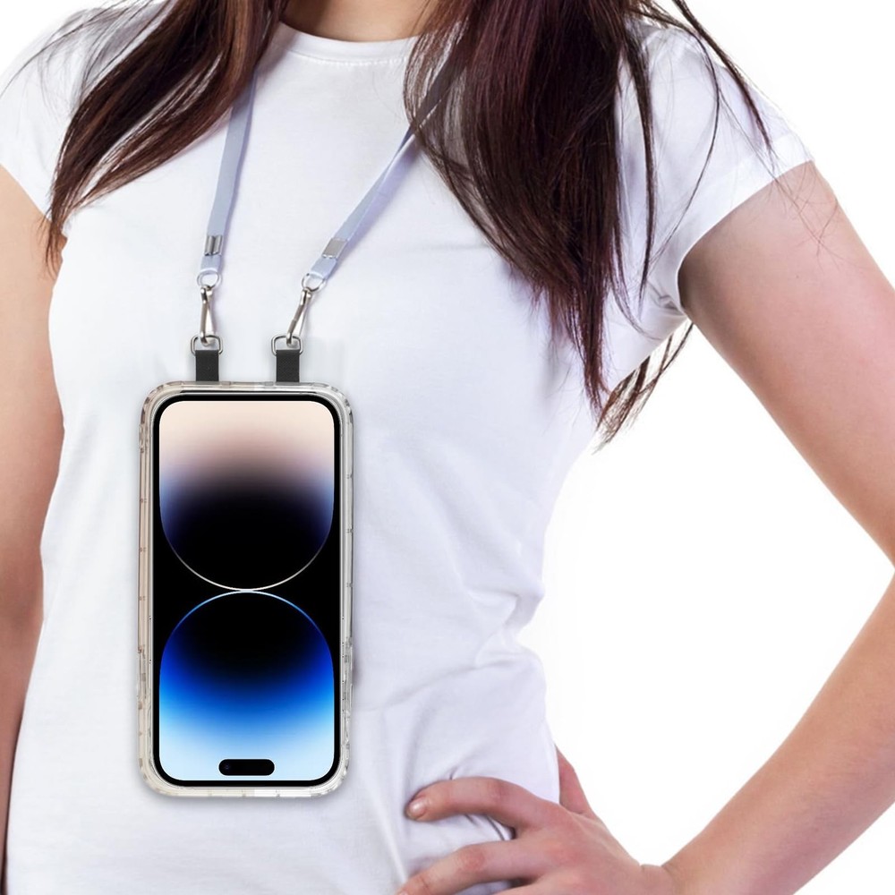 XIHIRCD 4pcs 2 Way Phone Tether Tab, Strap Patch Double Medium, Black