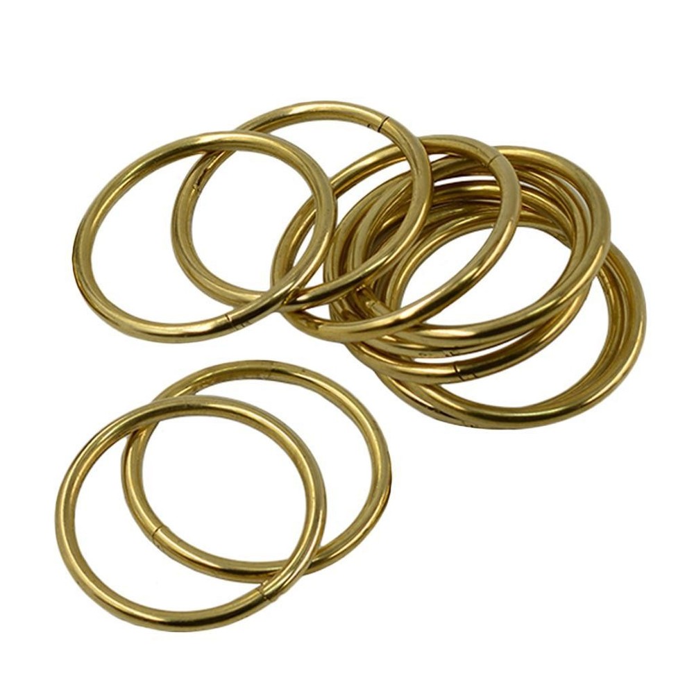10x Round Carabiner Keychain Solid Brass Haberdashery