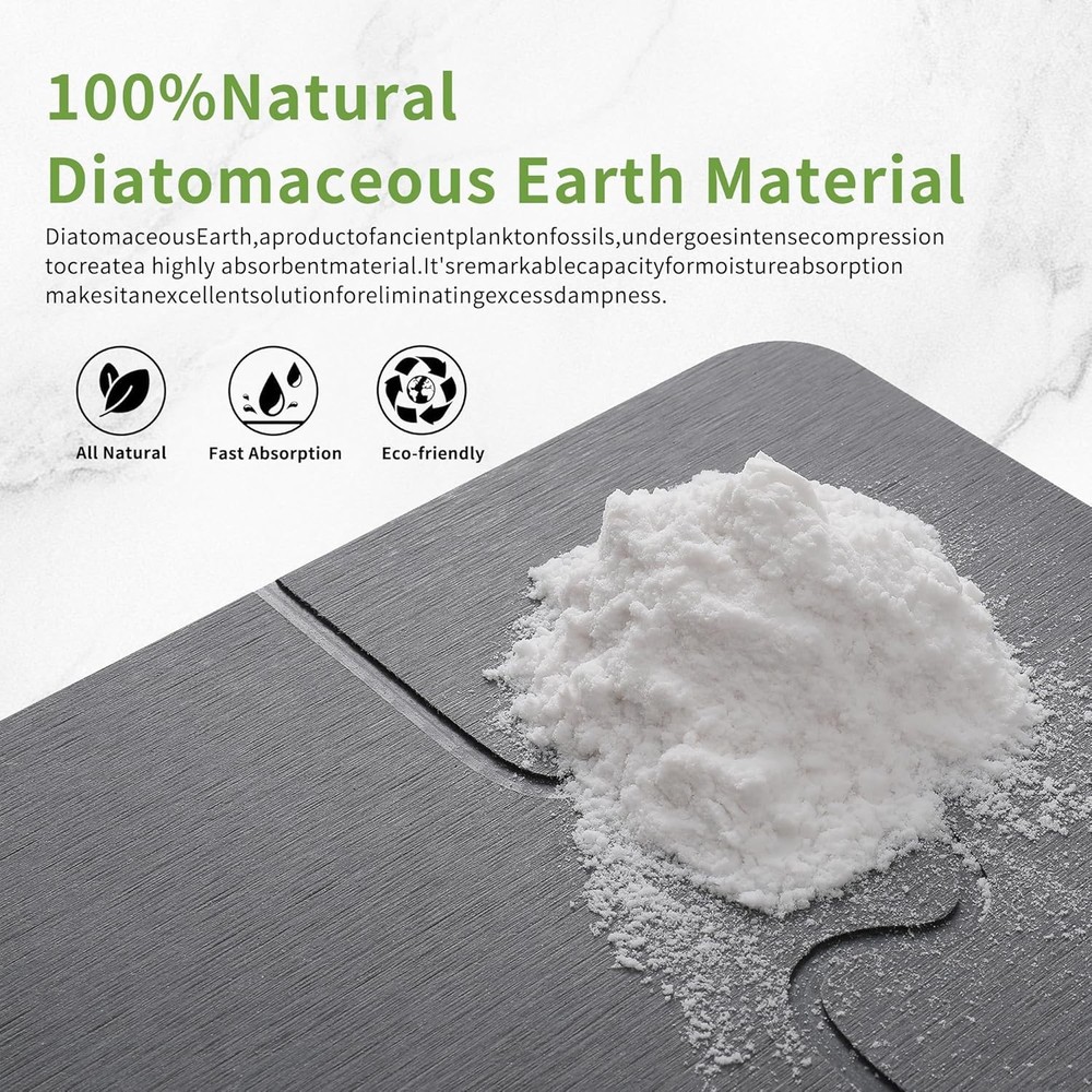 MORANDI Stone Bath Mat – Quick Drying Super Absorbent Diatomaceous Earth Stone
