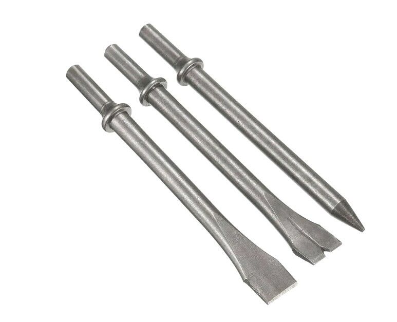 3PC EXTRA LONG BIT SET FOR AIR CHISEL PUNCH HAMMER TOOL FLAT TAPERED BOLT CUTTER