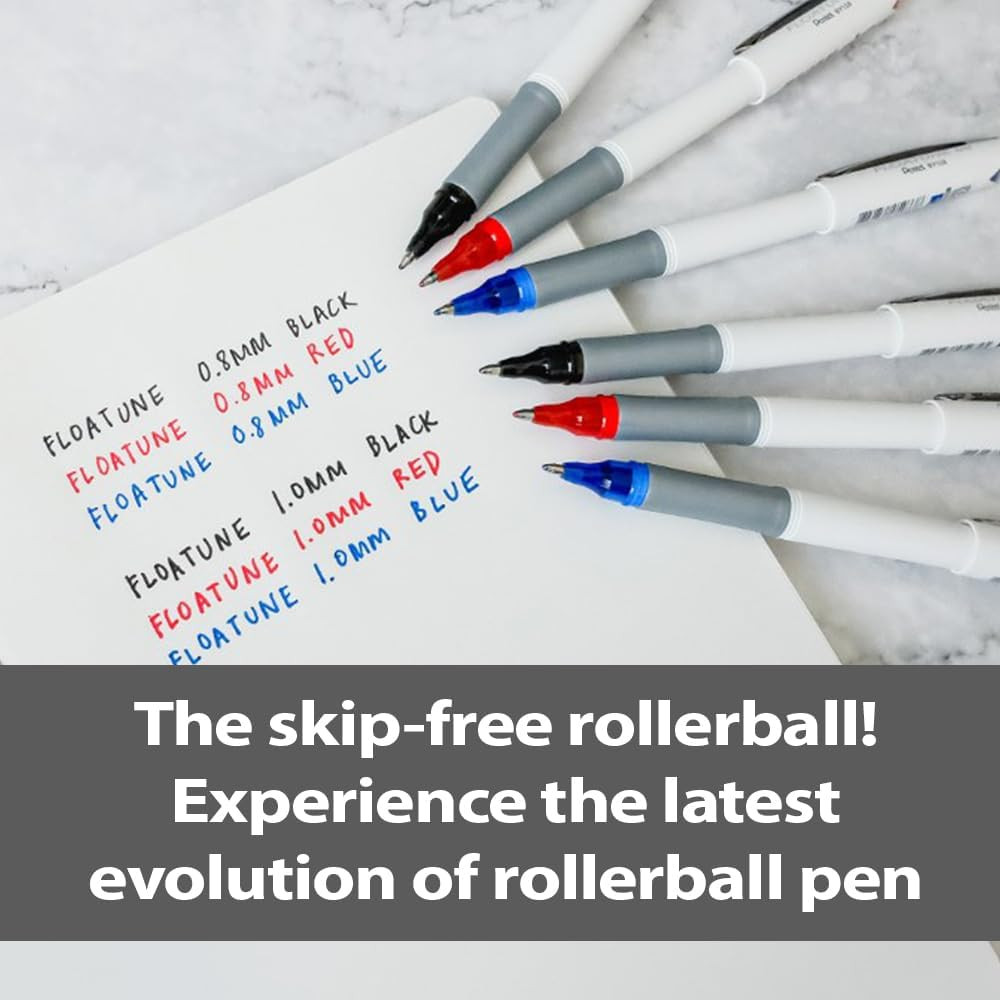 Floatune Rollerball, 0.8Mm Medium Line, Blue Ink, 12 Pack