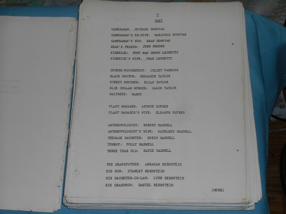 original V MINISERIES SCRIPT signed by Kenneth Johnson and others