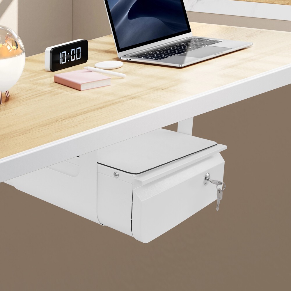 Under Desk Pull-Out Drawer, Lockable Sliding Storage Drawer, Under Desk Drawer