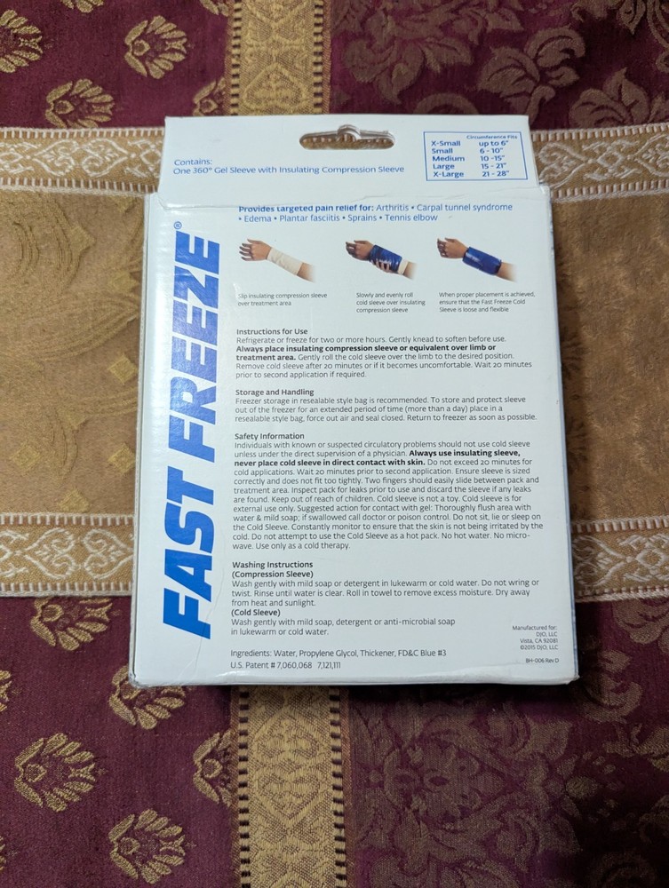 Fast Freeze Naturally Cool Cold Therapy: Compression Sleeve Large