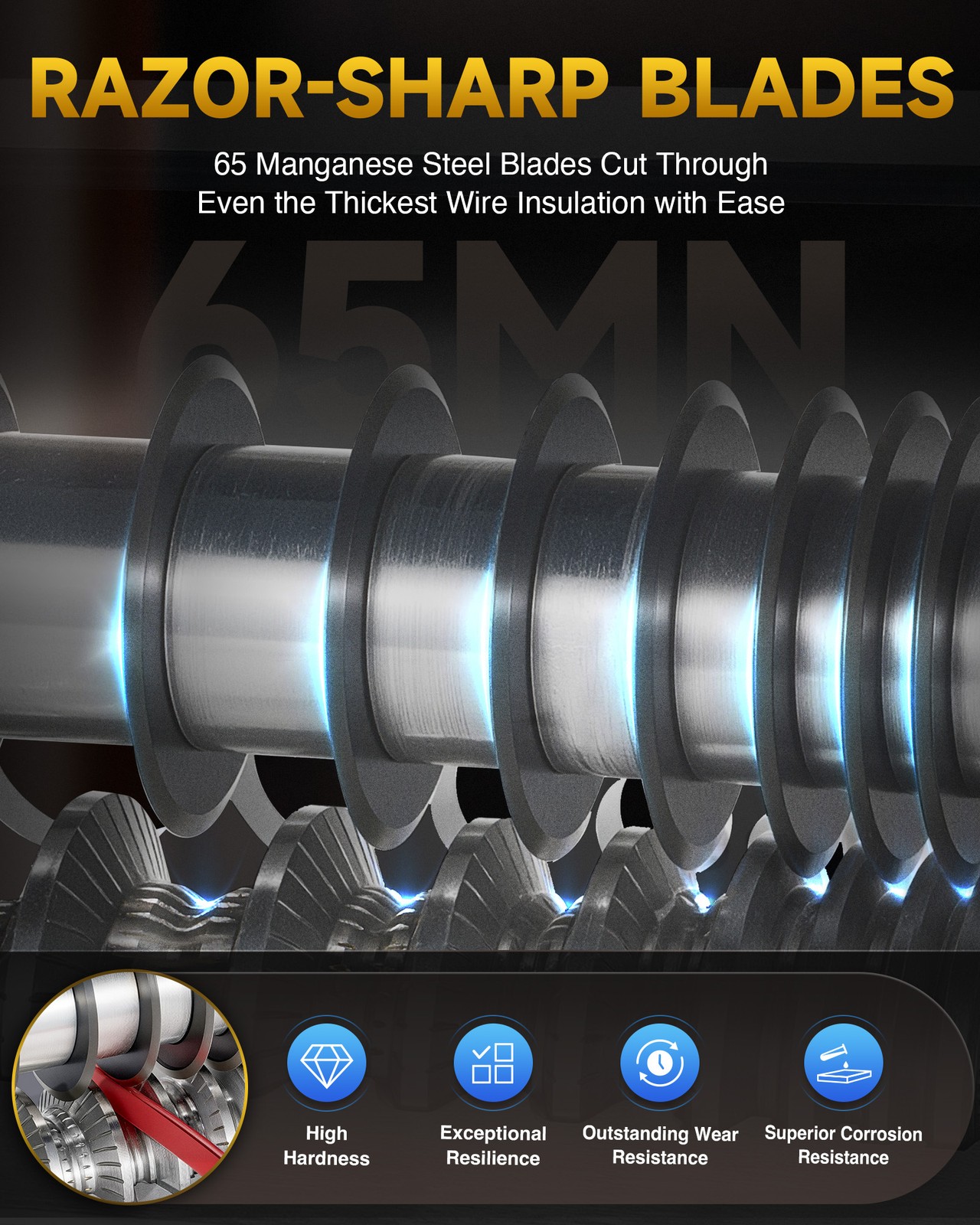 CREWORKS Wire Stripping Machine Copper Cable Peeling Stripper Metal Recycle Tool