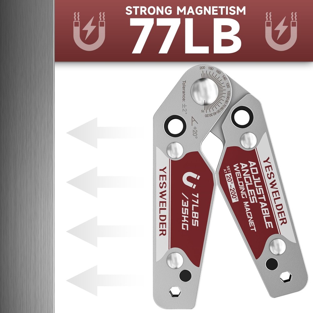 Adjustable Angle Welding Magnet 20-200° 77LB Holding Power Welding Tool