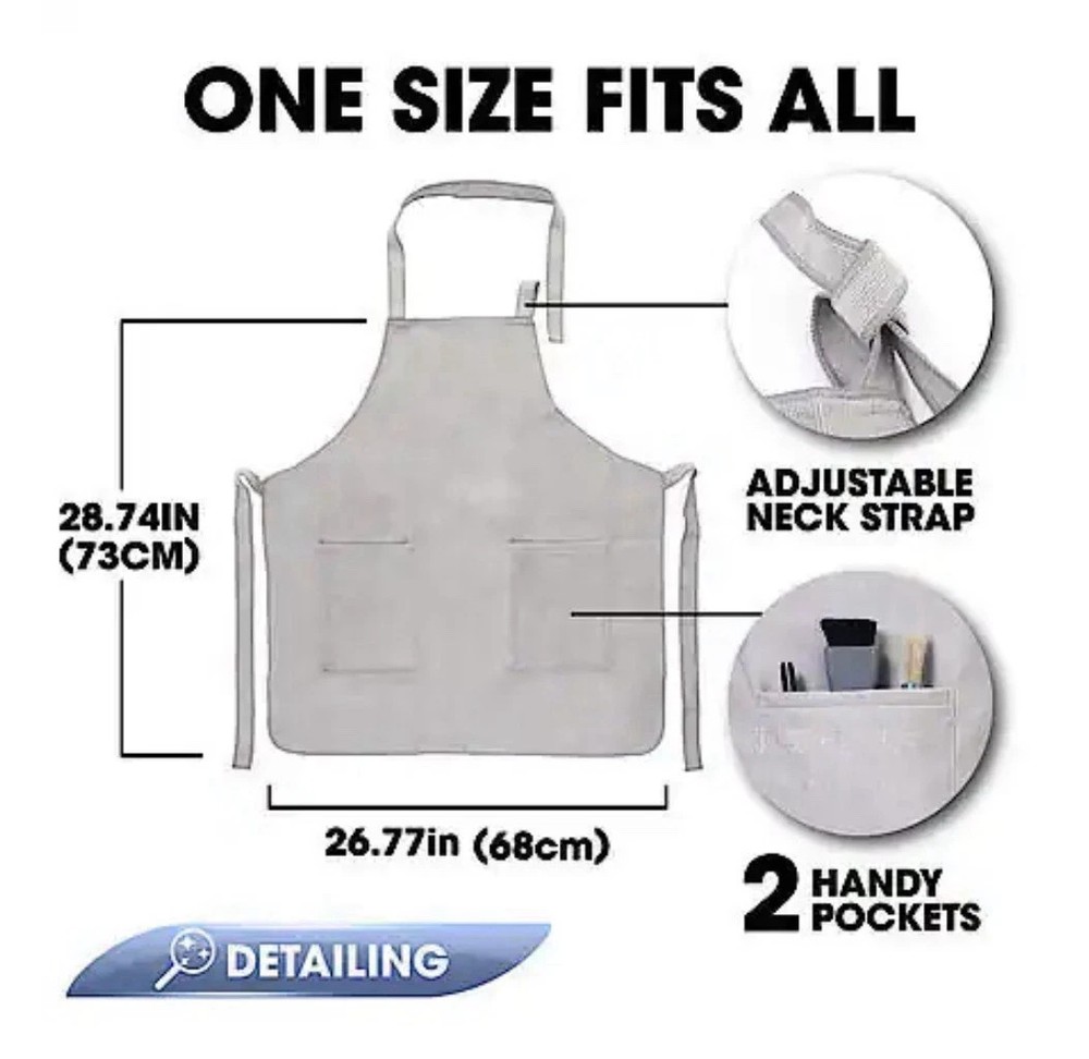 AutoCraft Detailing Apron Microfiber Gray Two Pockets Adjustable Neck Strap