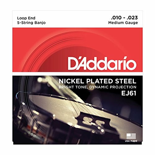 D'Addario EJ61 Nickel 5-String Banjo Strings, Medium, 10-23