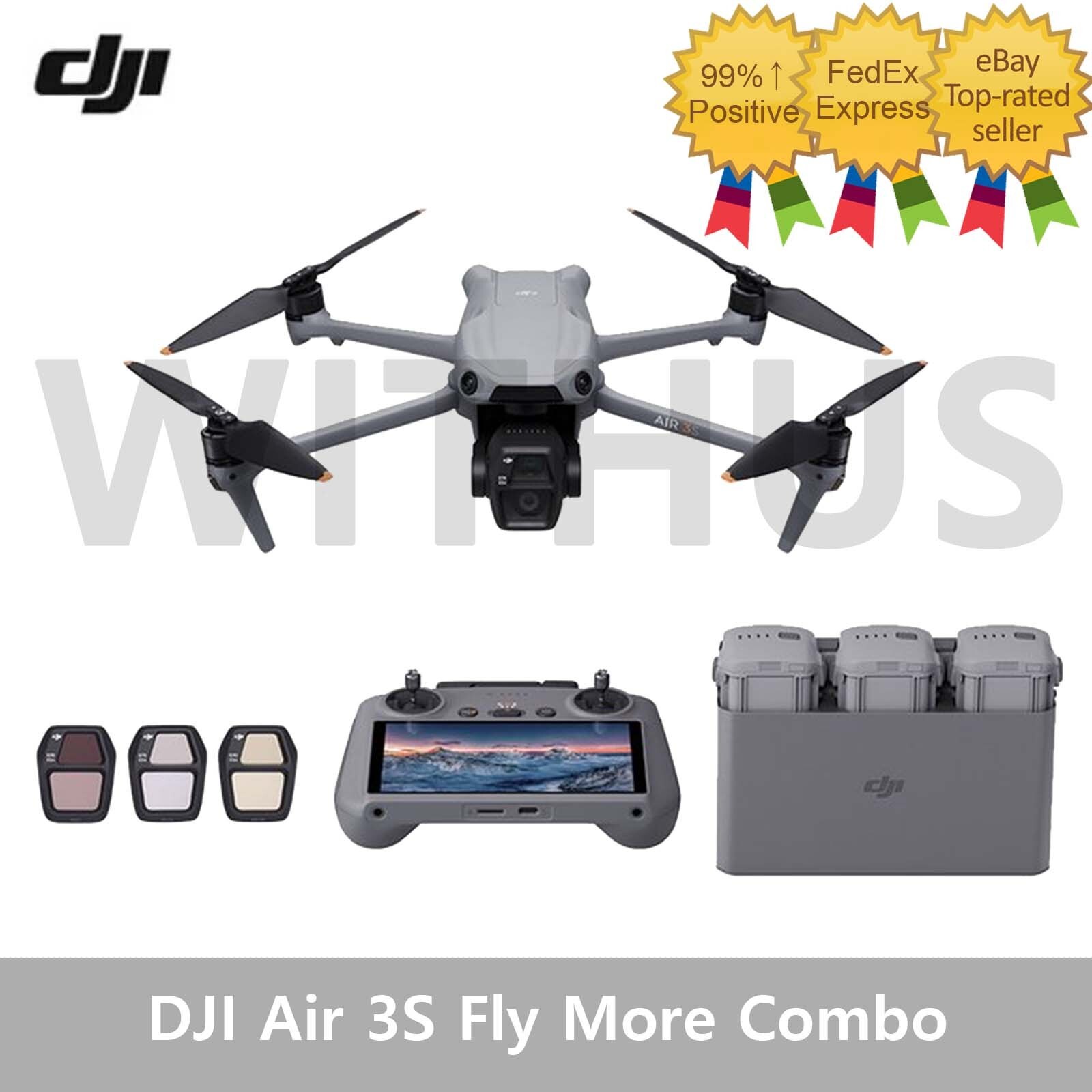 DJI Air 3S Fly More Combo Drone(3 Batteries) + RC 2 Controller No Tariffs In US=