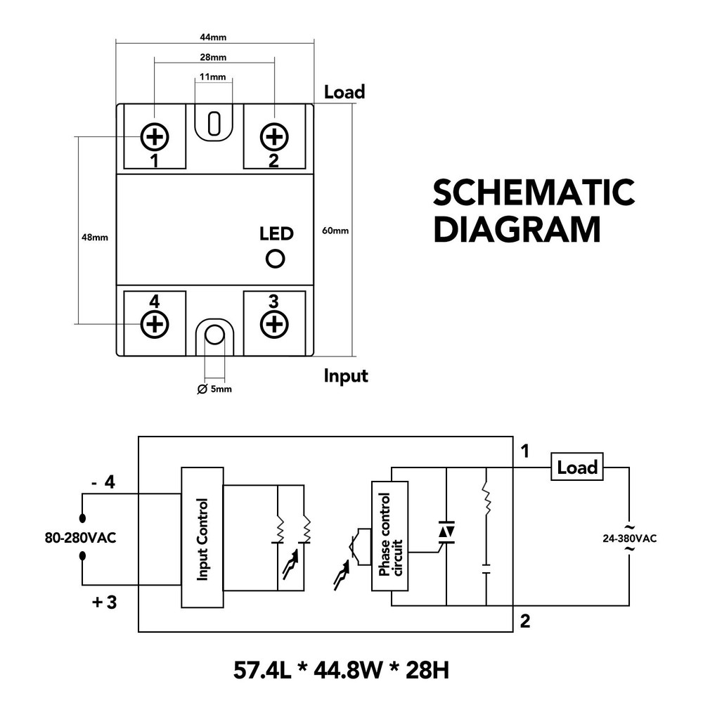 3PCS SSR-40DA Solid State Relay Single Phase Semi-Conductor Relay Input 3-32V...