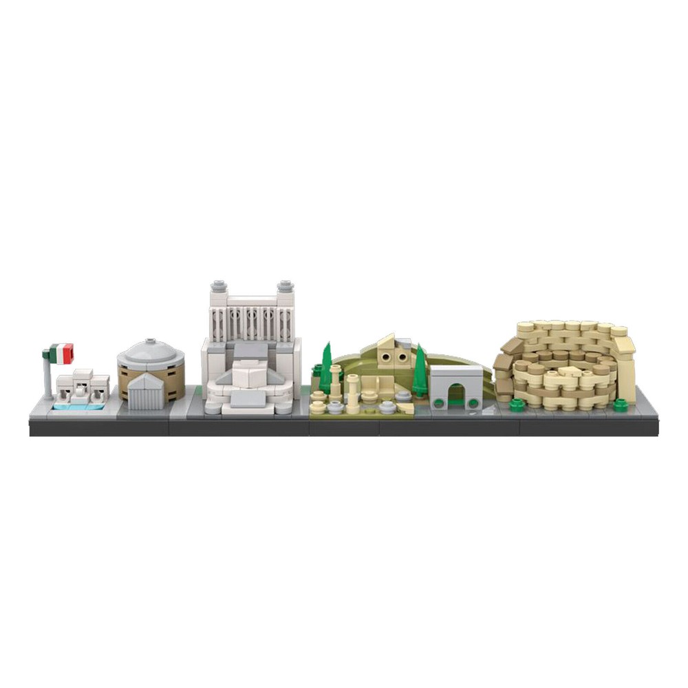Rome Skyline Architecture Model 373 Bricks MOC Collectible for Display