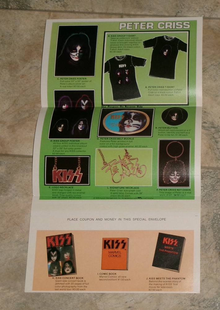 Ex Kiss Peter Criss 1978 Solo Album Original Merchandise Form great shape