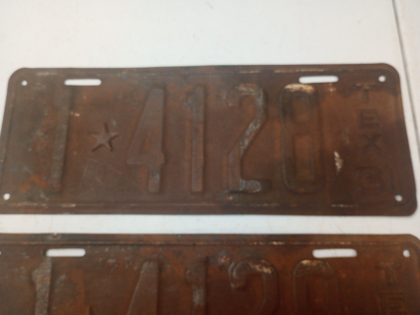 1931 Texas License Plate Set Pair Vintage 1*4128