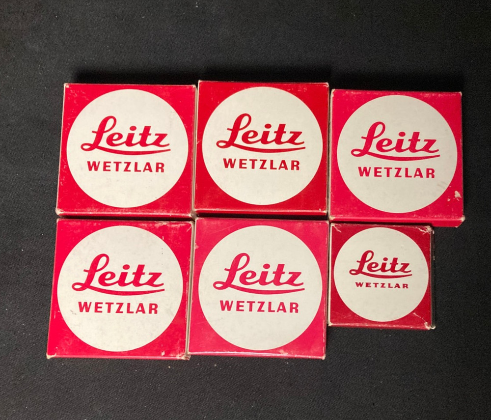 6 LEITZ WETZLAR empty filter boxes w/ cases