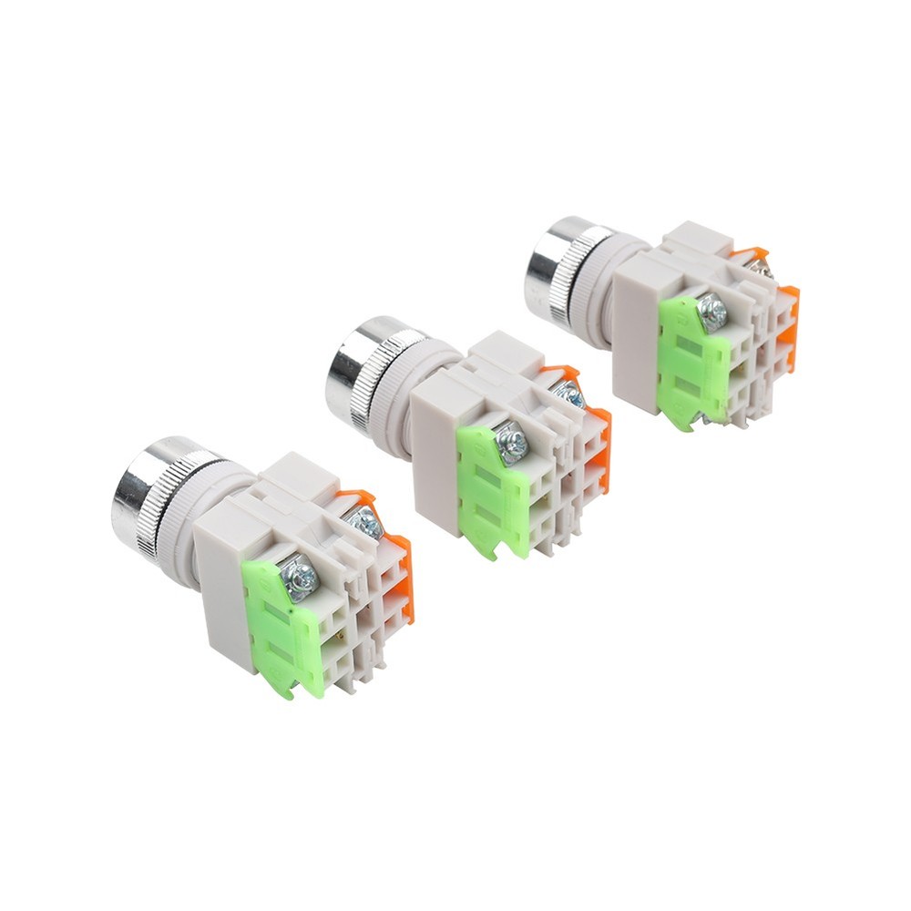 3PCS AC 660V 10A 4pin instantaneous push button switch red
