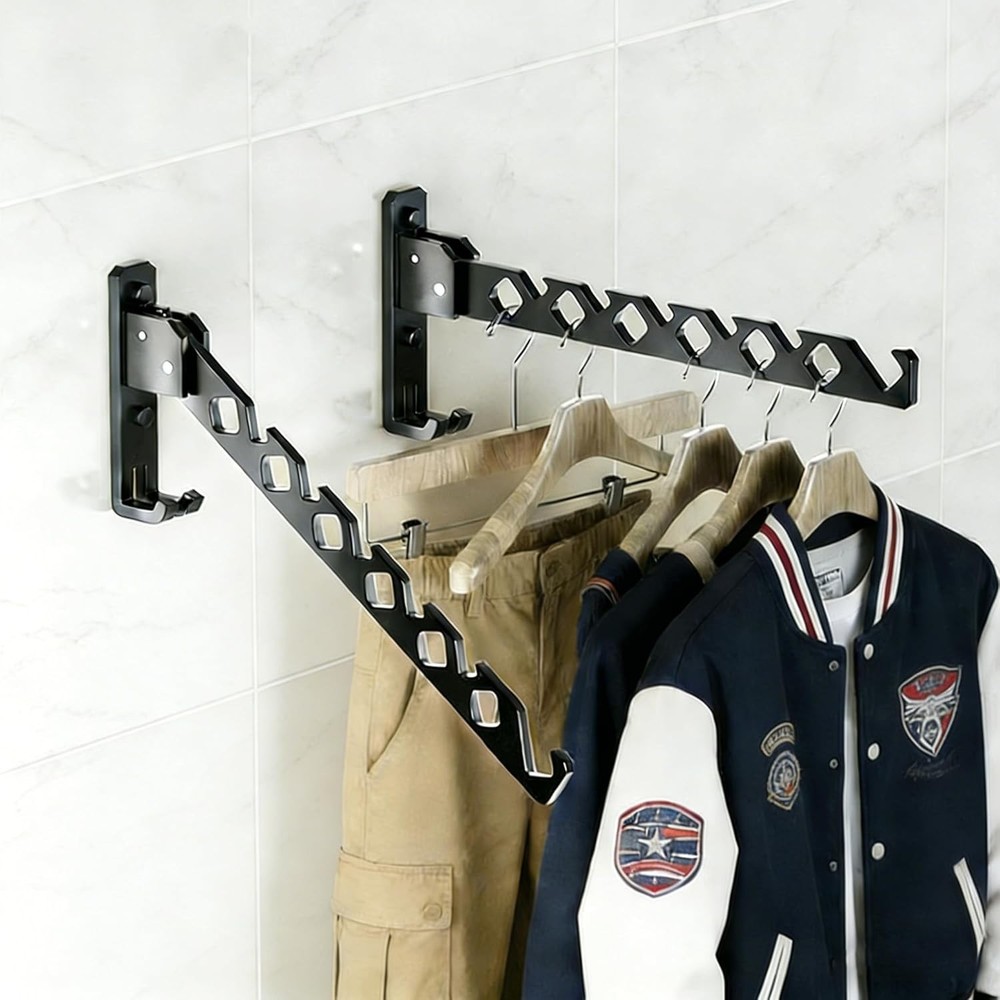 Wall Mounted Clothes Drying Rack Foldable,Laundry Drying Rack,Coat Hanger Stand,