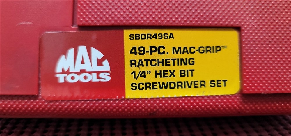 MAC TOOLS SBDR49SA MAC-GRIP RATCHETING 1/4" HEX BIT SCREWDRIVER SET 2PC MISSING