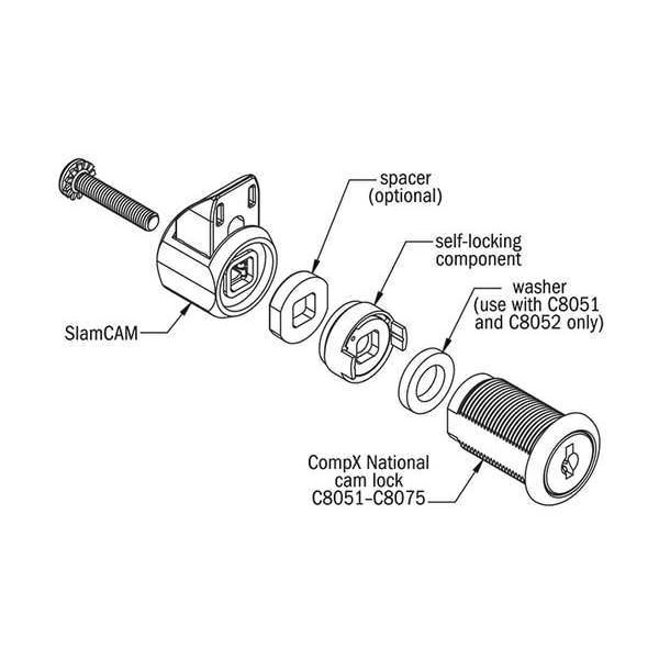 Self-Locking Slamcam C7017-G Self-Locking Slam Cam, Spring Load Latch