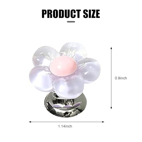 Car Push Start Button Cover, Flower Shape 3D Stereo Engine Quick 1 PC Purple