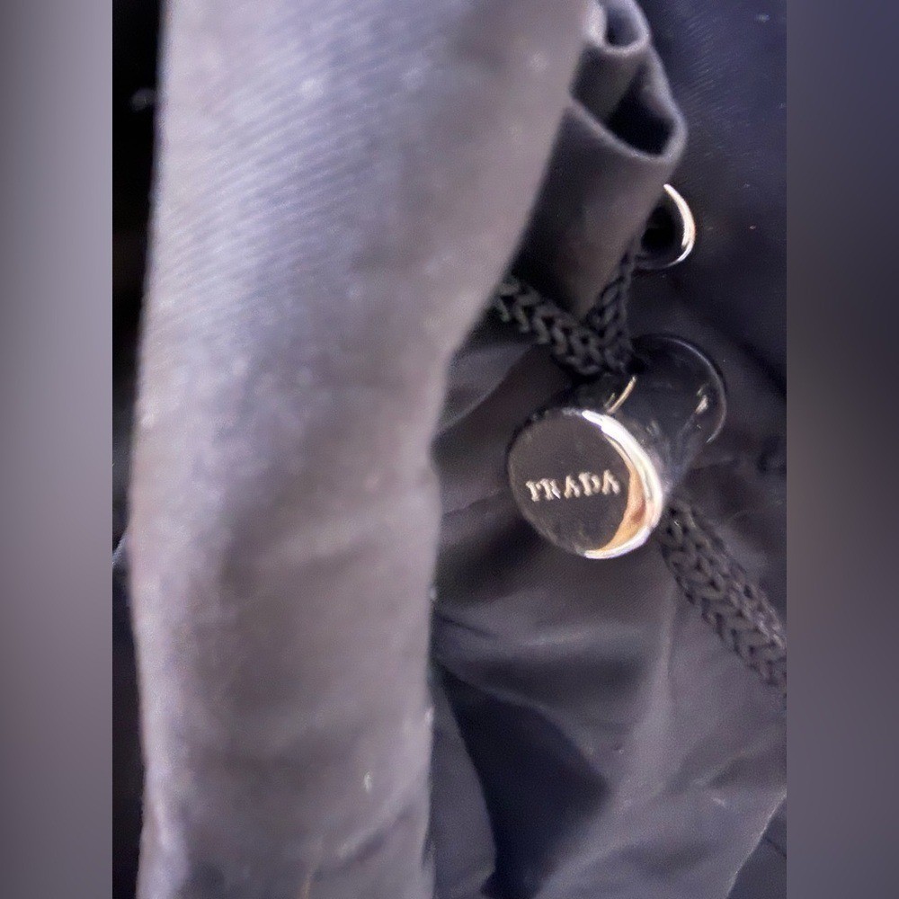 Prada Black Nylon Drawstring Adjustable Strap Backpack Shoulder Duffle