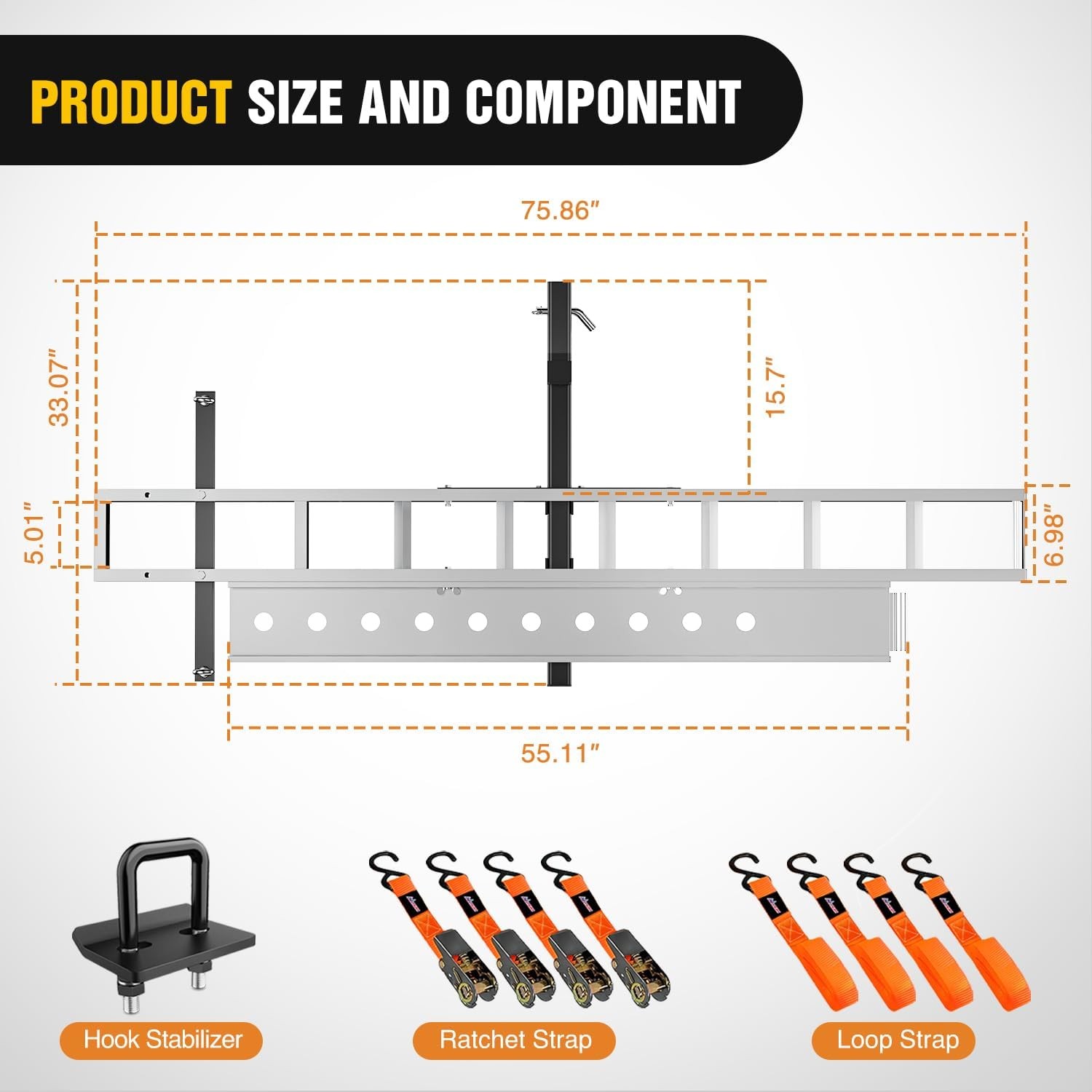 Nilight Motorcycle Hitch Carrier 400LBS Robust Aluminum Dirt Bike Hitch Hauler