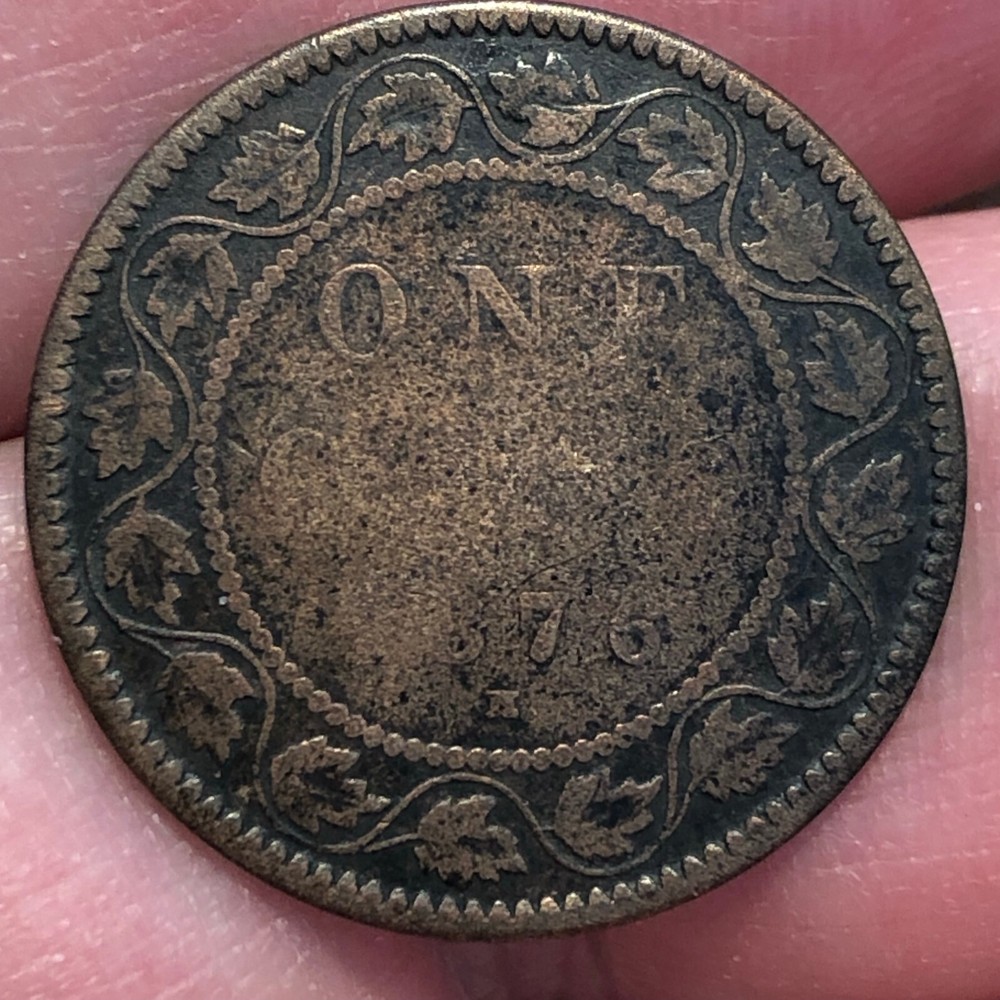 1876-H Canada One Cent Bronze Coin - G (Good) condition