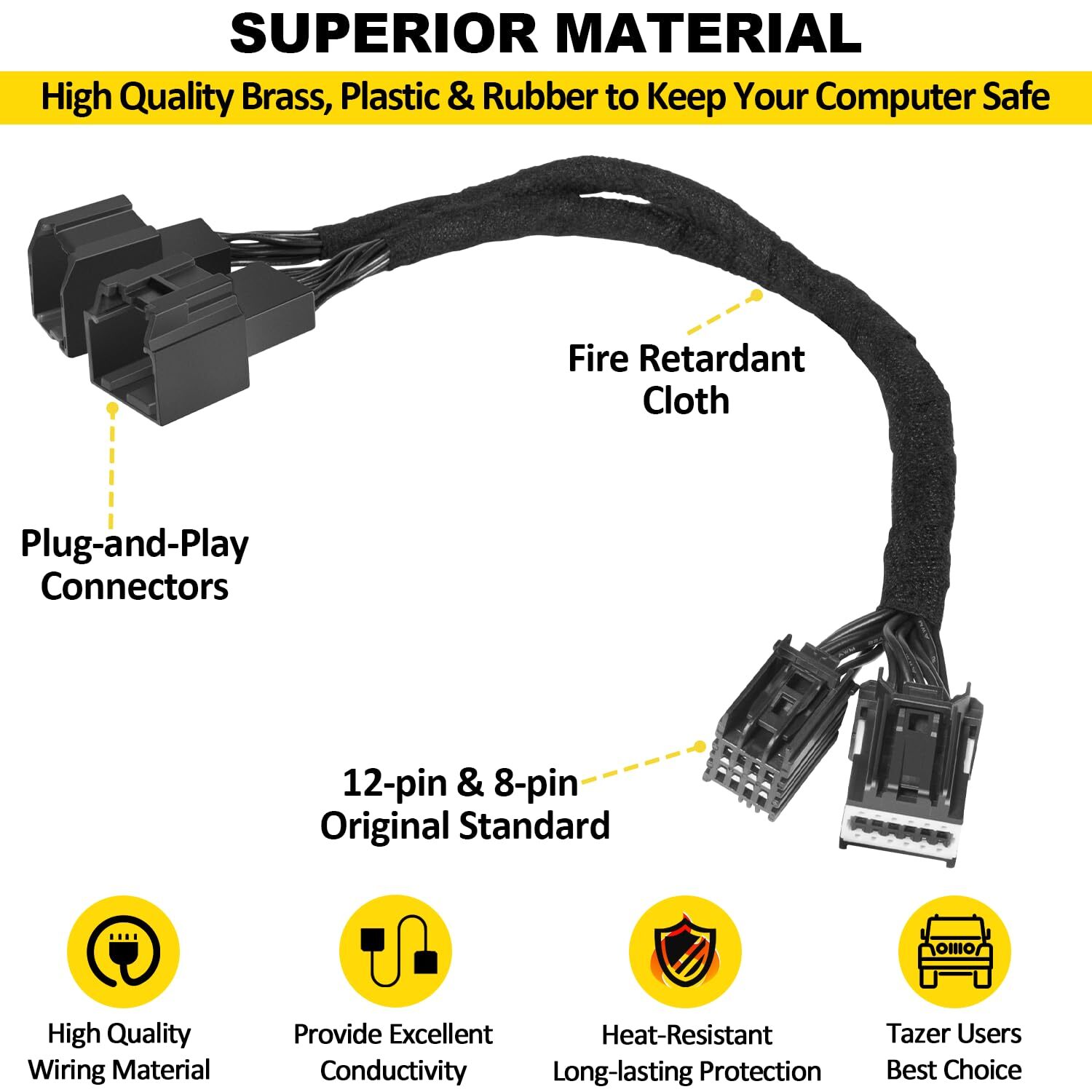 SGW Extension Cable for Tazer JL DT For Jeep Wrangler Gladiator for Ram 1500 TRX