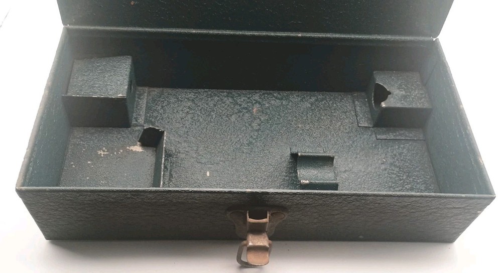 Vintage Small Brown and Sharp Metal Tool Box with Latch