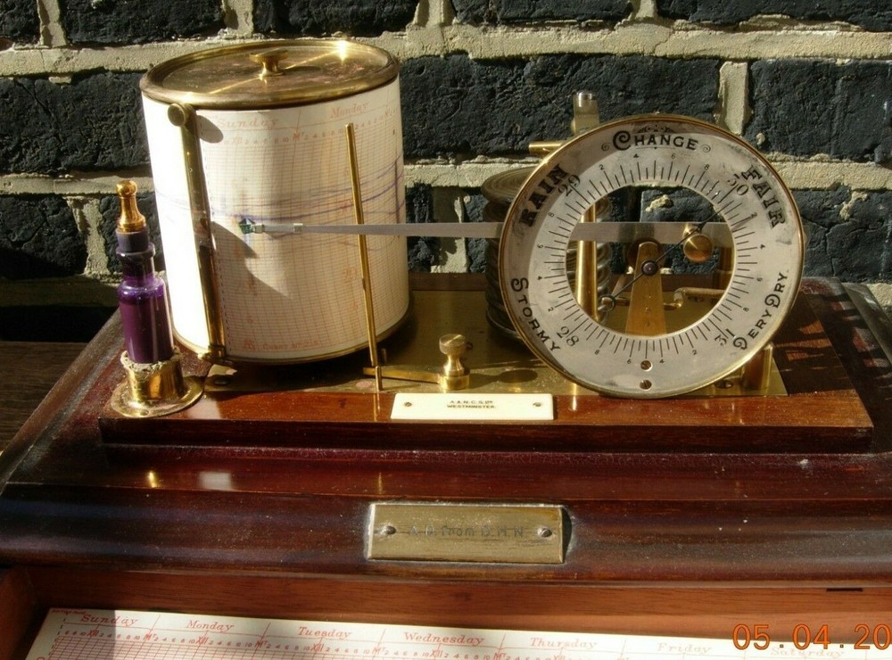 Drum Barograph barometer antique A & N C S ltd Westminster
