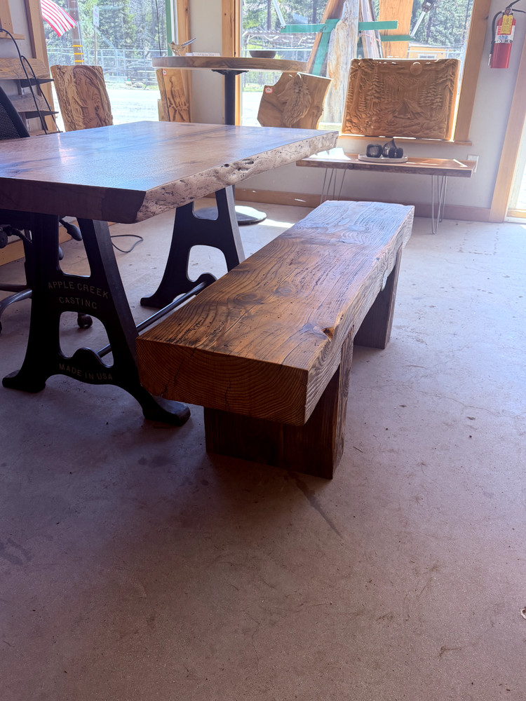 Rustic Solid Timber Bench – Handmade, Sturdy, Natural Wood 65”