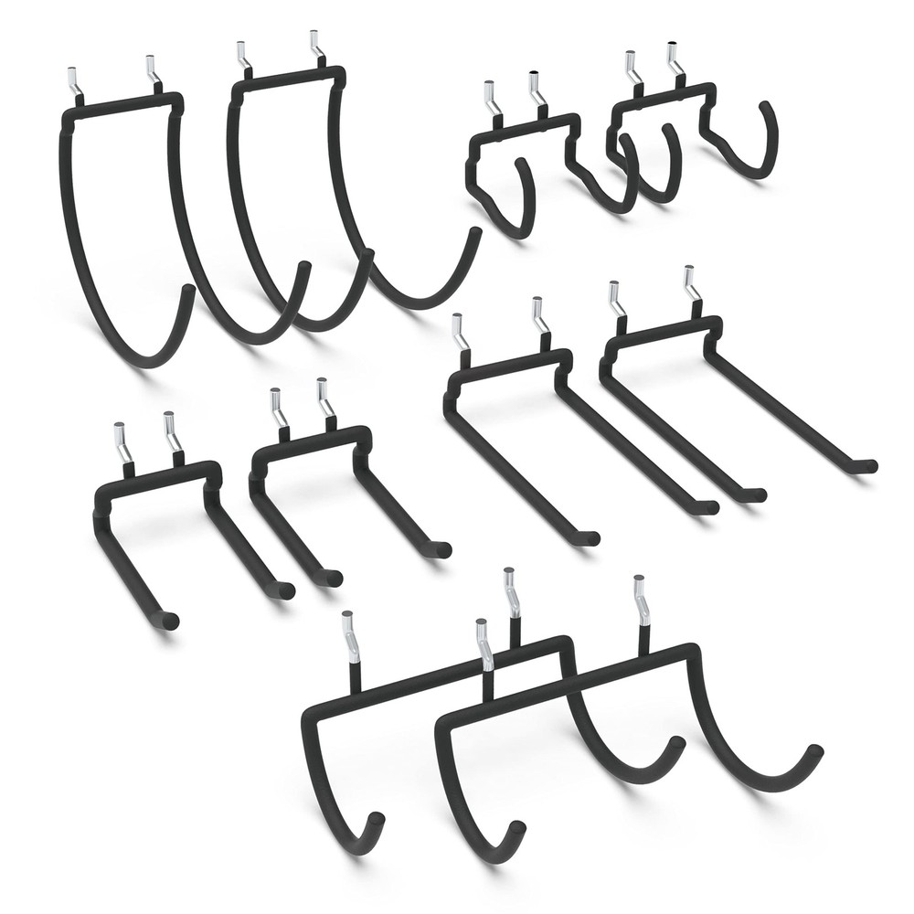 10-Pack Heavy Duty Pegboard Hooks for Power Tools - Garage Storage Solution