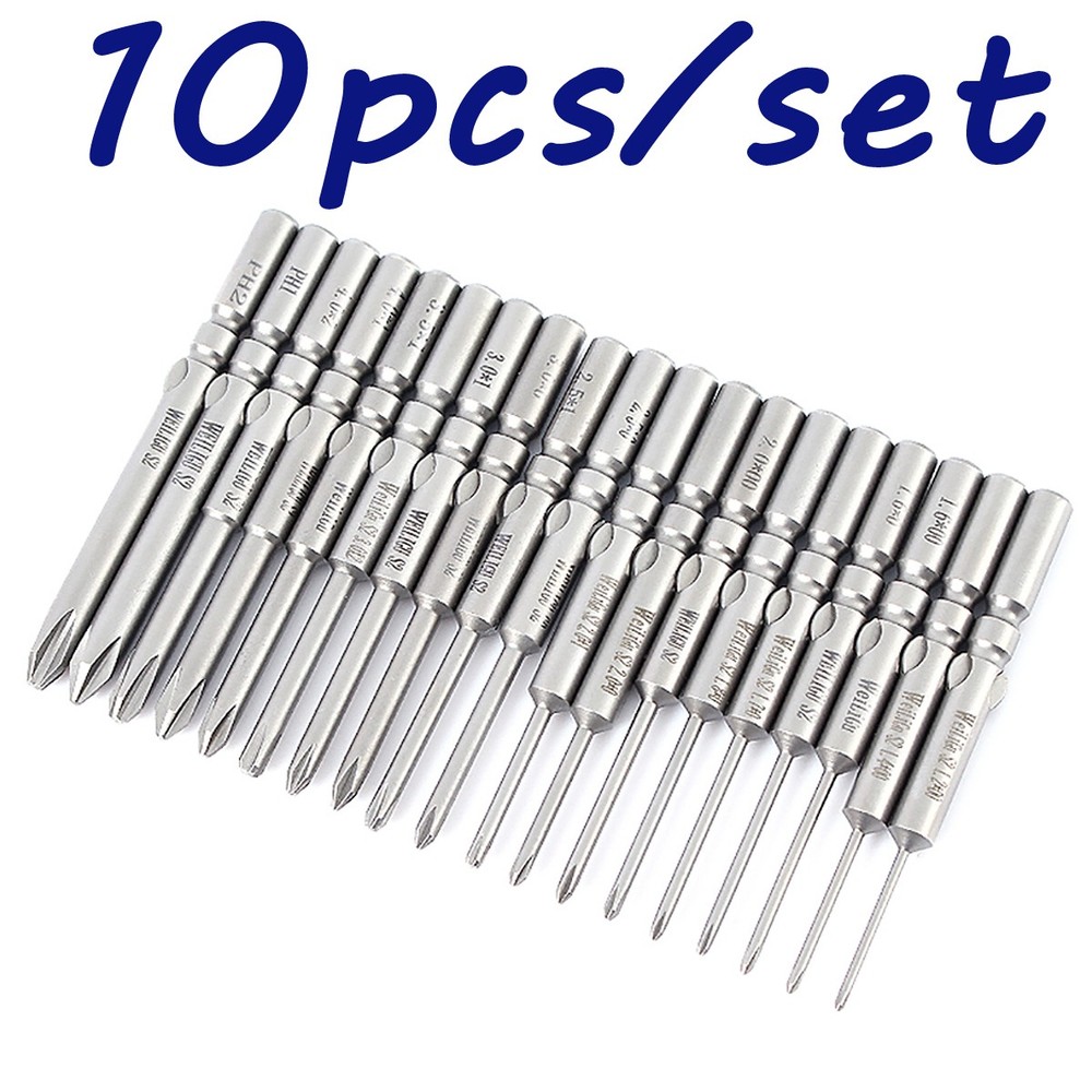 10x PH00-2 Phillips Head Screwdriver Bits High Torque Insert Driver Round Shank