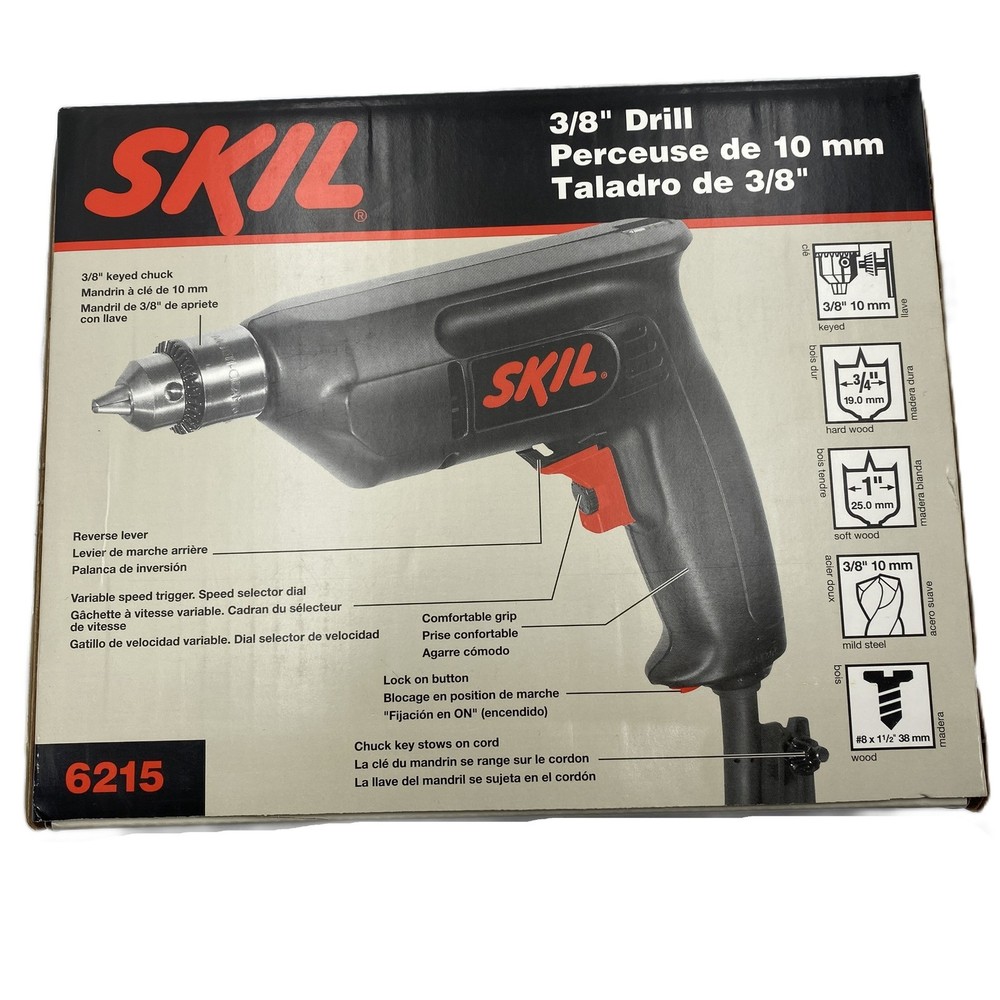 SKIL 3/8" Drill Variable Speed Reversing Keyed Chuck New