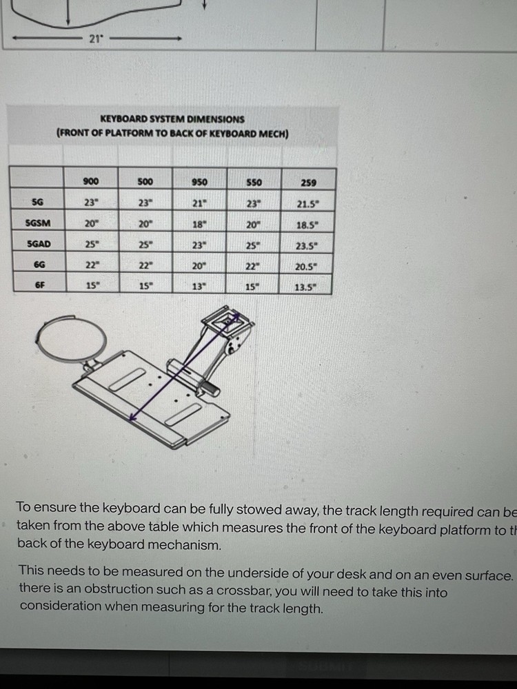 Humanscale Keyboard Tray 19” - Tray Only (Platform)