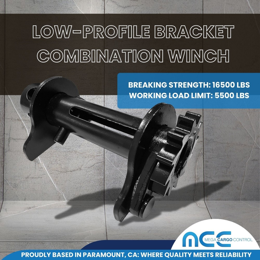 4" Low-Profile Combination Winch Bracket - Low Profile Securement System for Tie
