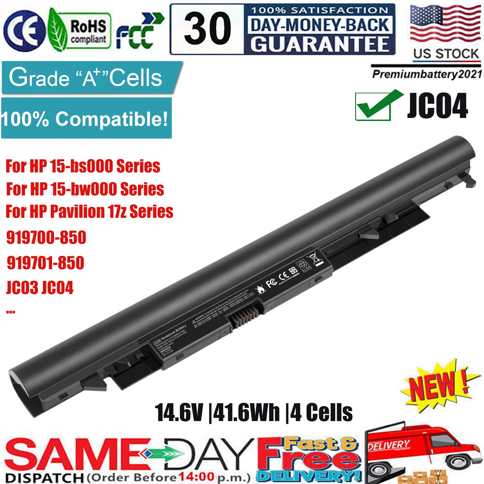 ✅JC03 JC04 Battery for HP 919700-850 919701-850 HSTNN-PB6Y HSTNN-LB7V Fast Ship