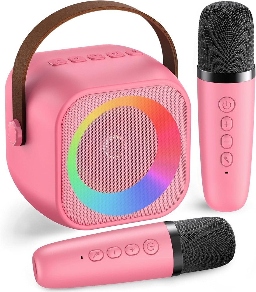 Compact Karaoke System with Wireless Microphones - Endless Entertainment Options