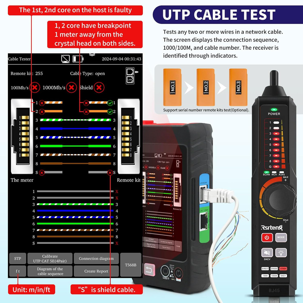All Features Multifunction Network Caber Tester,Utp Continuity,Cable Tracer,4" I