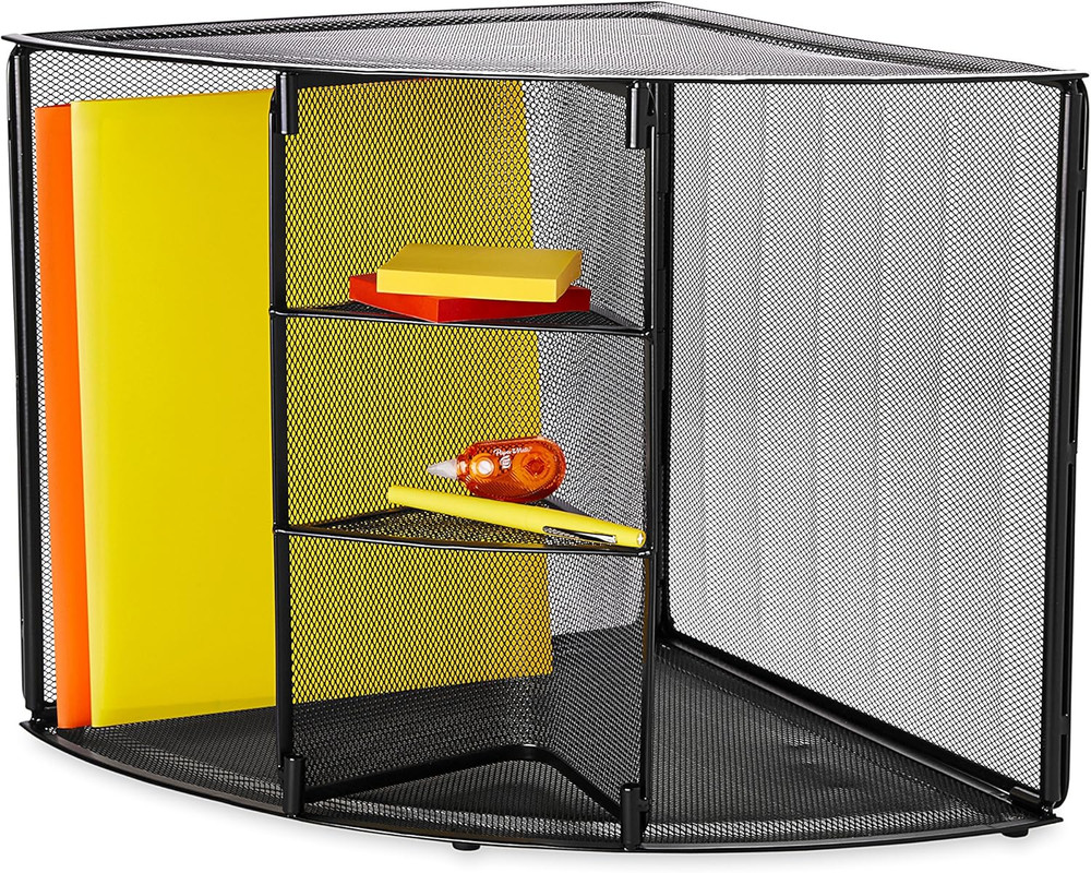Mesh Collection Corner Desktop Shelf Black (62630)