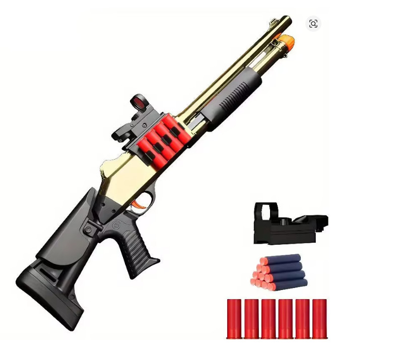 Soft Bullet Toy Gun Shotgun – Shell Ejection Function & Long Range Shooting – Fo