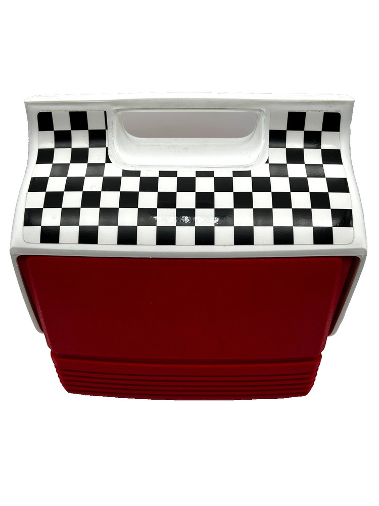 Igloo Black and White Checkered Red Cooler Side Button